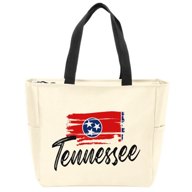Tennessee Flag Tennessean Tennessee Flag State Pride Zip Tote Bag