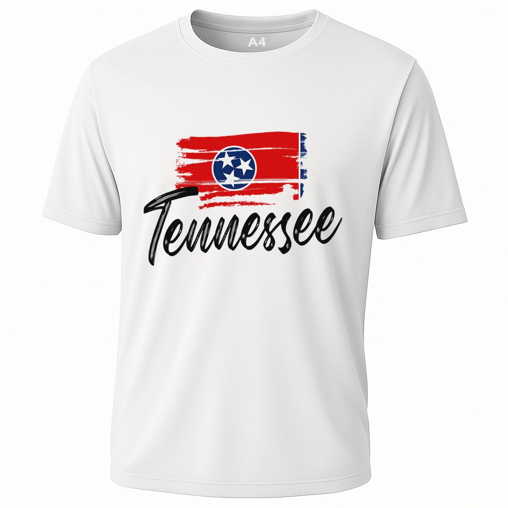 Tennessee Flag Tennessean Tennessee Flag State Pride Cooling Performance Crew T-Shirt