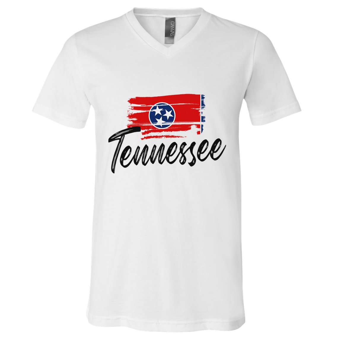 Tennessee Flag Tennessean Tennessee Flag State Pride V-Neck T-Shirt