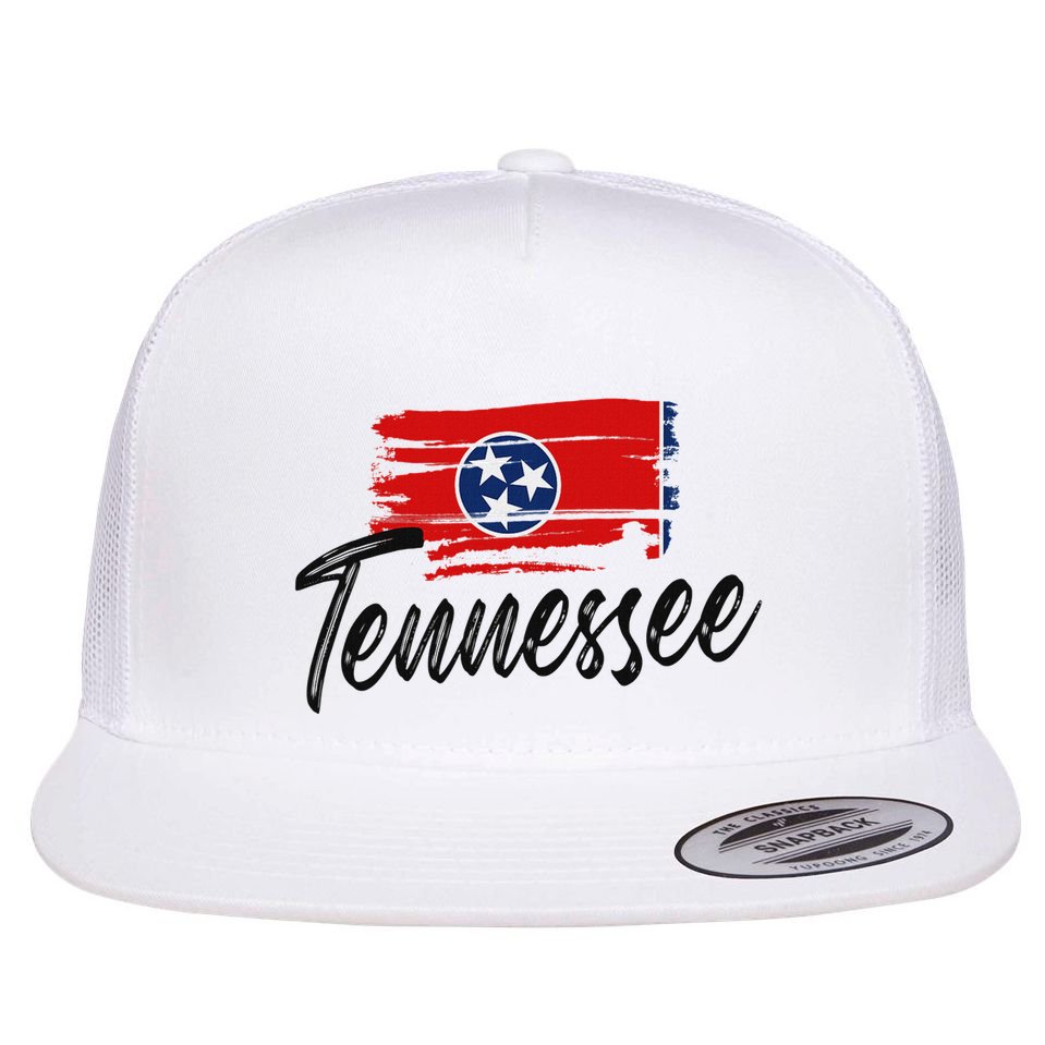 Tennessee Flag Tennessean Tennessee Flag State Pride Flat Bill Trucker Hat