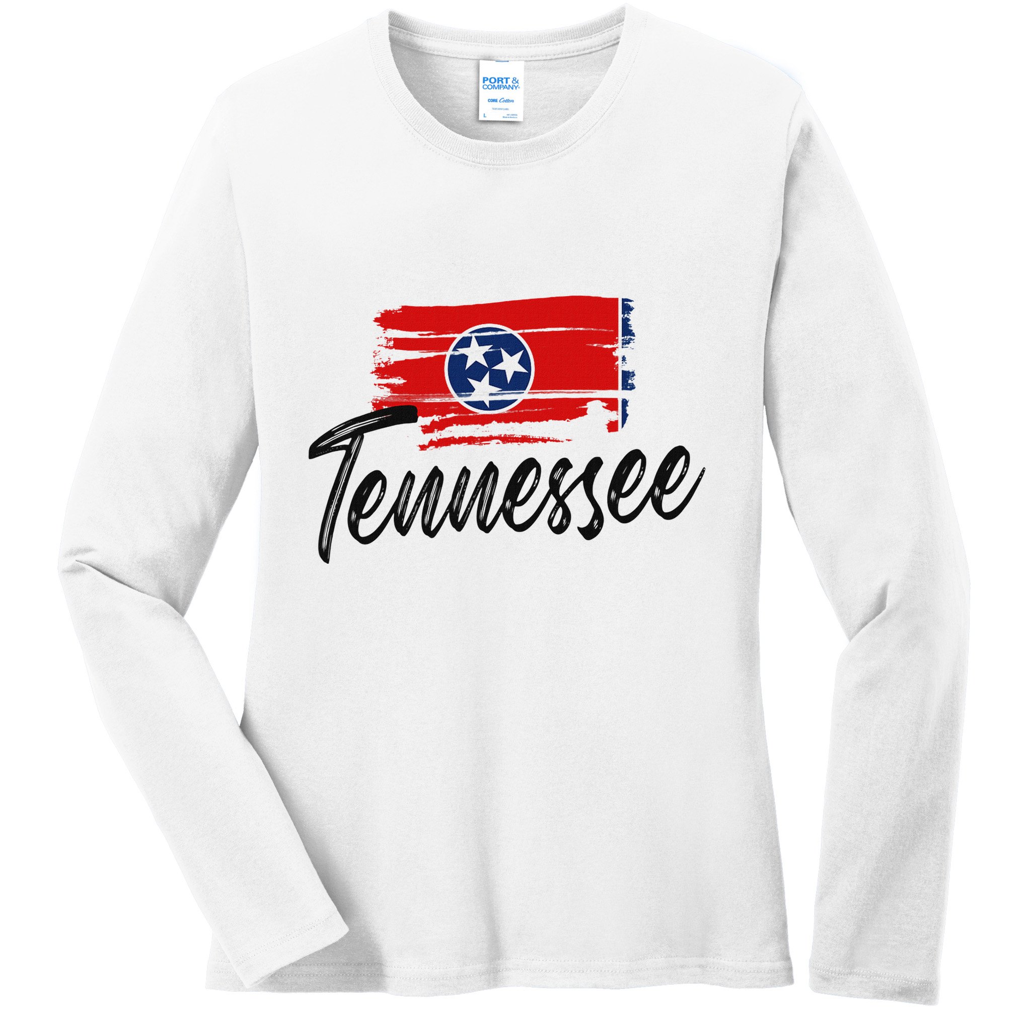 Tennessee Flag Tennessean Tennessee Flag State Pride Ladies Long Sleeve Shirt
