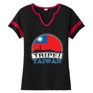 Taiwan Flag Taiwanese Taipei City Funny Cute Gift Ladies Halftime Notch Neck Tee