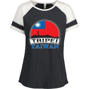 Taiwan Flag Taiwanese Taipei City Funny Cute Gift Enza Ladies Jersey Colorblock Tee