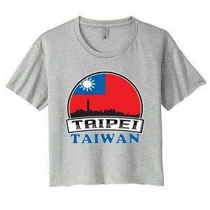 Taiwan Flag Taiwanese Taipei City Funny Cute Gift Women's Crop Top Tee