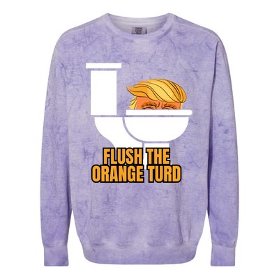 Trump Flush The Orange Turd Colorblast Crewneck Sweatshirt