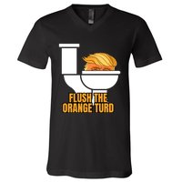 Trump Flush The Orange Turd V-Neck T-Shirt