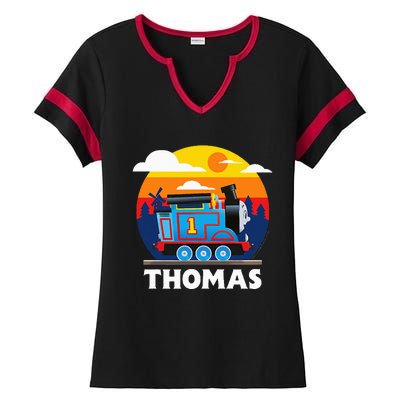 Thomas & Friends Thomas Round Sunset Ladies Halftime Notch Neck Tee