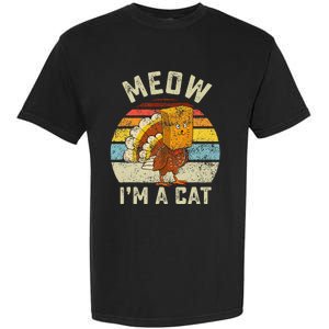 Thanksgiving Funny Turkey Fake Cat Retro Garment-Dyed Heavyweight T-Shirt