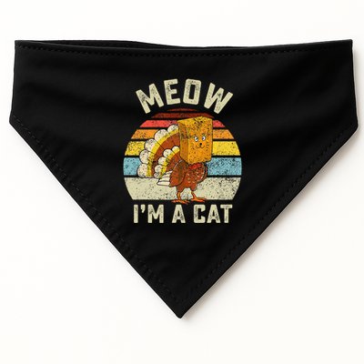 Thanksgiving Funny Turkey Fake Cat Retro USA-Made Doggie Bandana