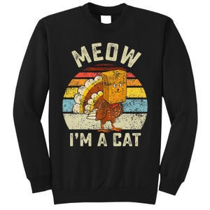 Thanksgiving Funny Turkey Fake Cat Retro Sweatshirt