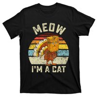 Thanksgiving Funny Turkey Fake Cat Retro T-Shirt