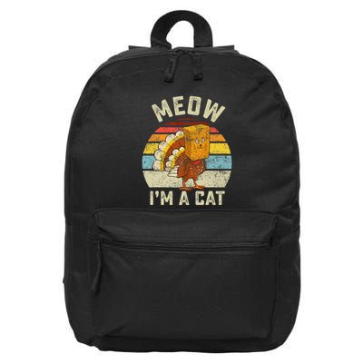 Thanksgiving Funny Turkey Fake Cat Retro 16 in Basic Backpack