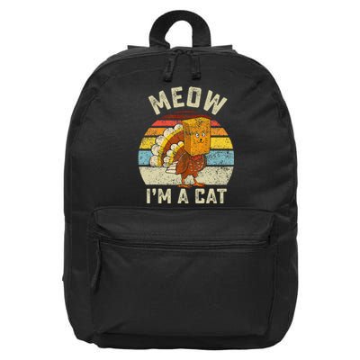 Thanksgiving Funny Turkey Fake Cat Retro 16 in Basic Backpack