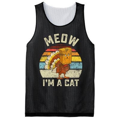 Thanksgiving Funny Turkey Fake Cat Retro Mesh Reversible Basketball Jersey Tank