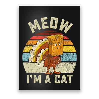 Thanksgiving Funny Turkey Fake Cat Retro Poster