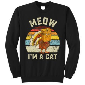 Thanksgiving Funny Turkey Fake Cat Retro Tall Sweatshirt