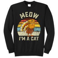 Thanksgiving Funny Turkey Fake Cat Retro Tall Sweatshirt