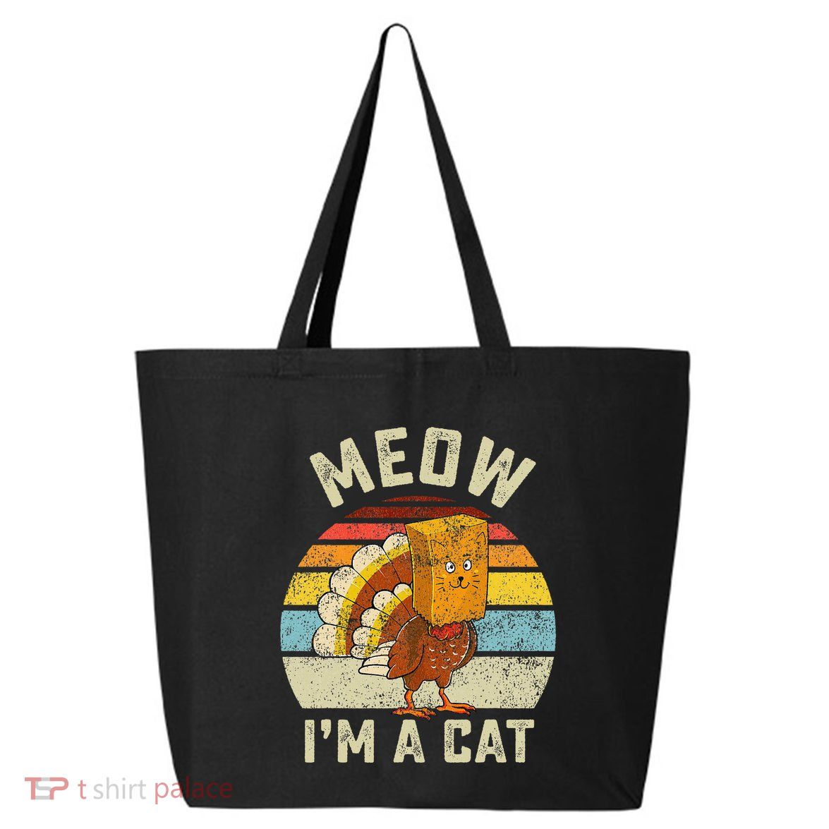 Thanksgiving Funny Turkey Fake Cat Retro 25L Jumbo Tote