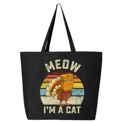 Thanksgiving Funny Turkey Fake Cat Retro 25L Jumbo Tote