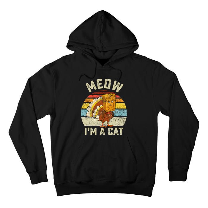 Thanksgiving Funny Turkey Fake Cat Retro Tall Hoodie