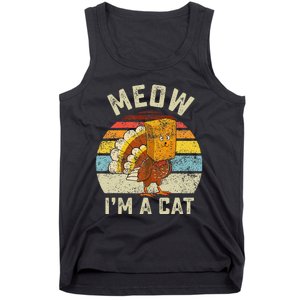 Thanksgiving Funny Turkey Fake Cat Retro Tank Top