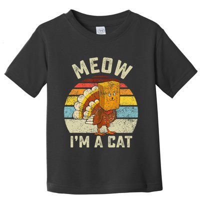 Thanksgiving Funny Turkey Fake Cat Retro Toddler T-Shirt
