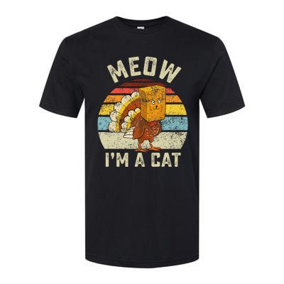 Thanksgiving Funny Turkey Fake Cat Retro Softstyle® CVC T-Shirt