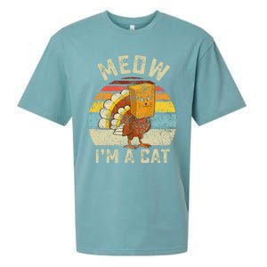 Thanksgiving Funny Turkey Fake Cat Retro Sueded Cloud Jersey T-Shirt