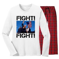 Trump Fight Trump Fighting Women's Long Sleeve Flannel Pajama Set 