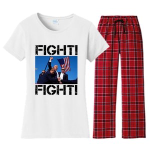 Trump Fight Trump Fighting Women's Flannel Pajama Set