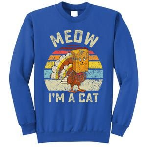 Thanksgiving Funny Turkey Fake Cat Retro Funny Funny Sweatshirt