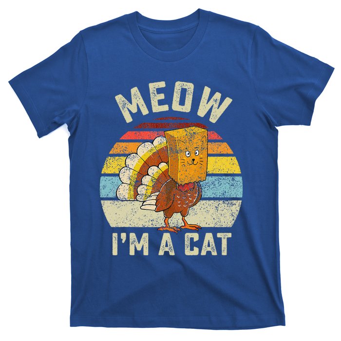 Thanksgiving Funny Turkey Fake Cat Retro Funny Funny T-Shirt