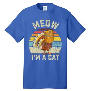 Thanksgiving Funny Turkey Fake Cat Retro Funny Funny Tall T-Shirt