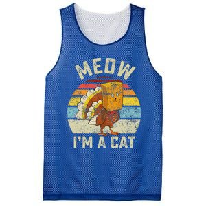 Thanksgiving Funny Turkey Fake Cat Retro Funny Funny Mesh Reversible Basketball Jersey Tank