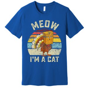 Thanksgiving Funny Turkey Fake Cat Retro Funny Funny Premium T-Shirt