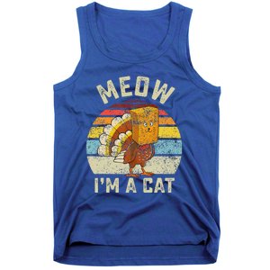 Thanksgiving Funny Turkey Fake Cat Retro Funny Funny Tank Top