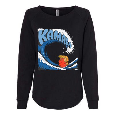 Trump Facing The Unstoppable Kamala Blue Wave Tsunami Womens California Wash Sweatshirt