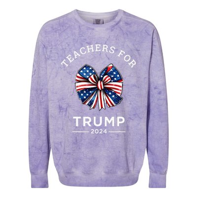 Teachers For Trump 2024 Us Presidential Election Campaign Colorblast Crewneck Sweatshirt