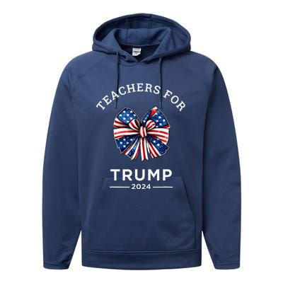 Teachers For Trump 2024 Us Presidential Election Campaign Performance Fleece Hoodie