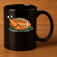 Turkey Football Thanksgiving Dinner 11oz C Handle Ceramic Mug