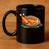 Turkey Football Thanksgiving Dinner 11oz C Handle Ceramic Mug
