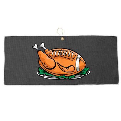 Turkey Football Thanksgiving Dinner Large Microfiber Waffle Golf Towel