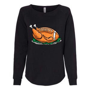 Turkey Football Thanksgiving Dinner Womens California Wash Sweatshirt