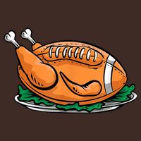 Turkey Football Thanksgiving Dinner Cooling Performance Crew T-Shirt