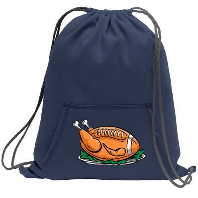 Turkey Football Thanksgiving Dinner Sweatshirt Cinch Pack Bag