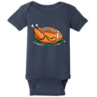 Turkey Football Thanksgiving Dinner Baby Bodysuit