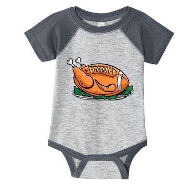 Turkey Football Thanksgiving Dinner Infant Baby Jersey Bodysuit