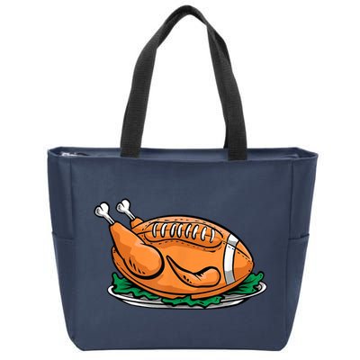 Turkey Football Thanksgiving Dinner Zip Tote Bag