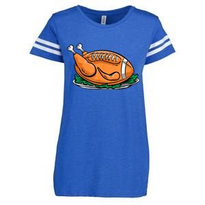 Turkey Football Thanksgiving Dinner Enza Ladies Jersey Football T-Shirt