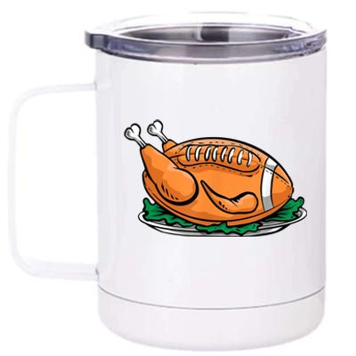 Turkey Football Thanksgiving Dinner 12 oz Stainless Steel Tumbler Cup